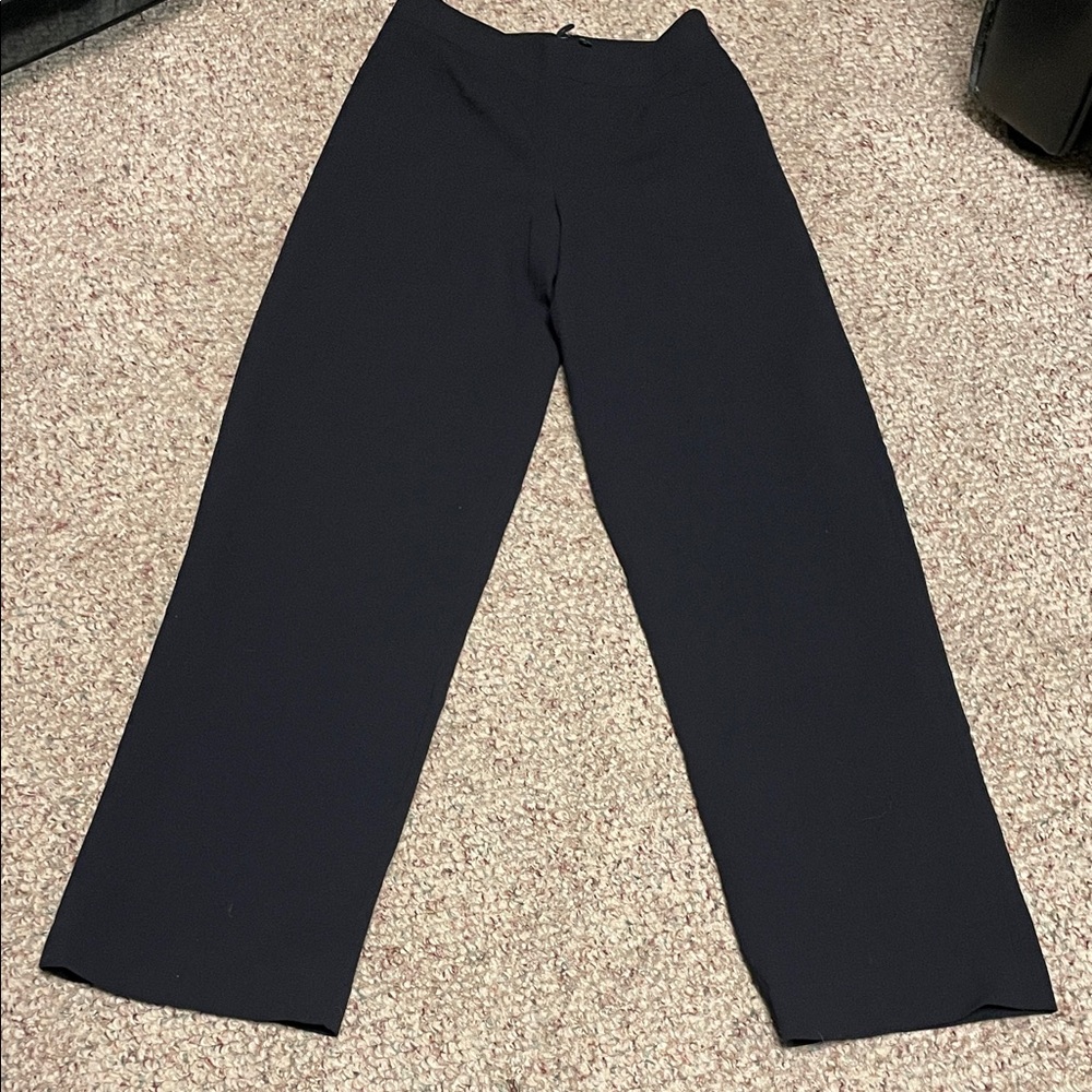 Vintage 100% wool Laura Ashley Women's high rise wide leg navy pants- like new